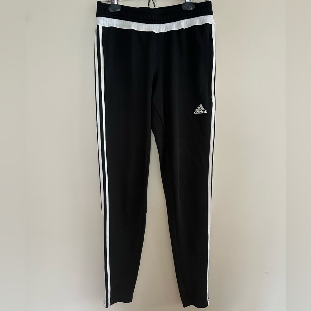 adidas Black Joggers with White Side Stripes